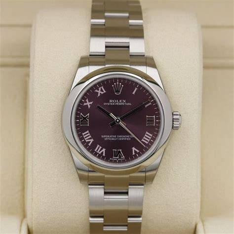 rolex red grape roman dial 31mm|rolex 28mm oyster perpetual.